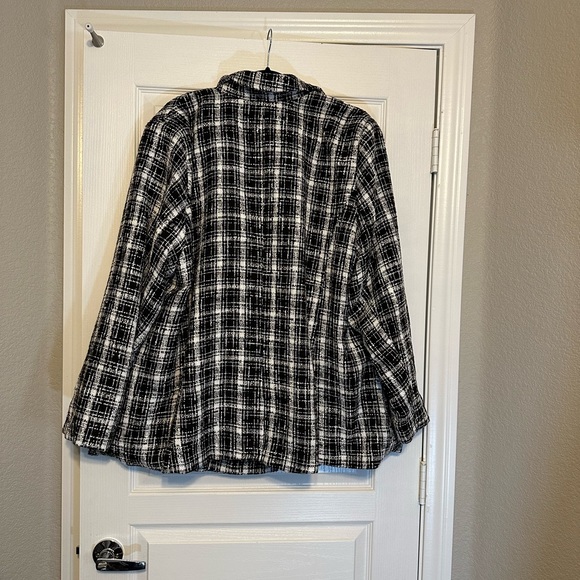 NWT Lane Bryant black white plaid coat - Picture 3 of 3